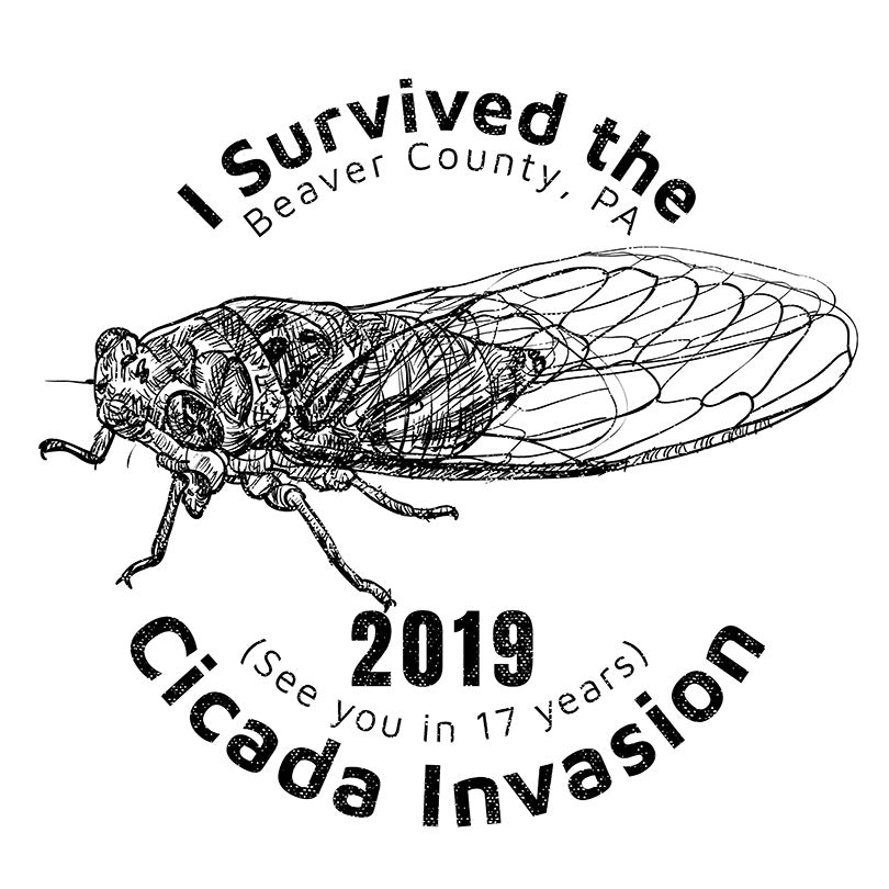 I Survived the 2019 Cicada Invasion Logo on Back