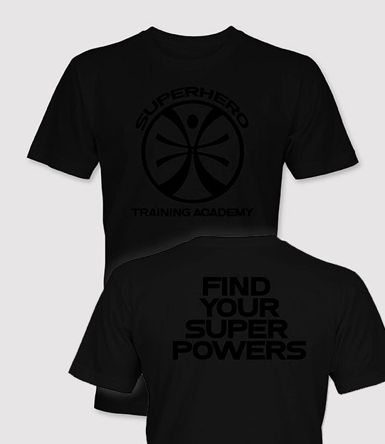 Limited Edition Superhero Training Academy T-Shirt™ Black on Black