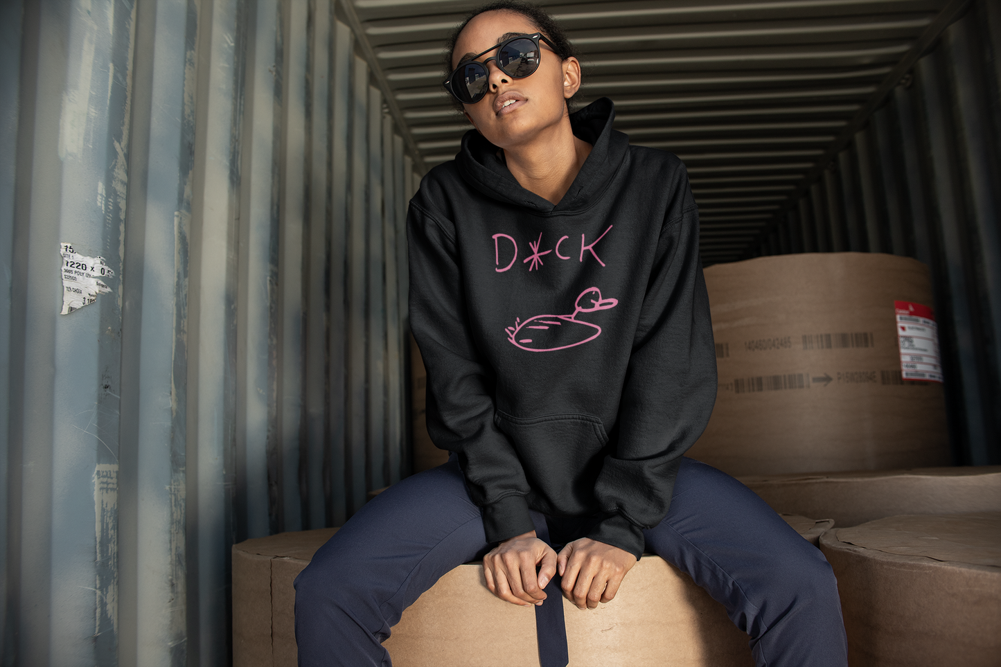 Pink Duck Hooded Sweatshirt